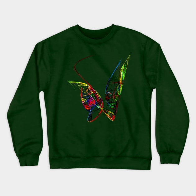 Line Drawing - Floating Butterfly Crewneck Sweatshirt by SusanSavad